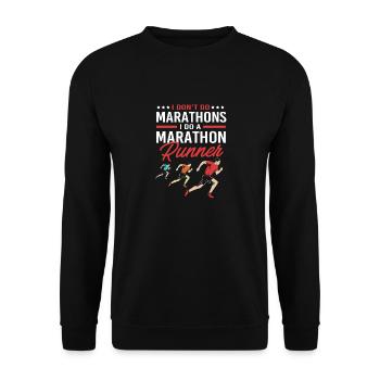 Marathonien Marathonien - Sweat-shirt Unisexe - noir - Devant - Alina (178cm) & Michal (187cm)