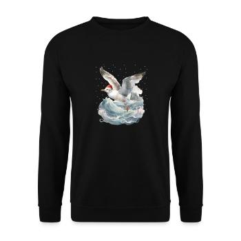 Seagull Winter Christmas Christmas Xmas maritime - Unisex Sweatshirt - black - Front - Alina (178cm) & Michal (187cm)