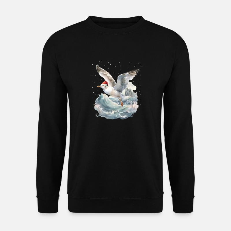 Möwe Winter Weihnachten Christmas Xmas maritim - Unisex Pullover - Schwarz