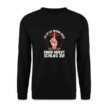 Santa Claus Middle Finger Christmas - Unisex Sweatshirt - black - Front - Alina (178cm) & Michal (187cm)