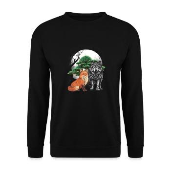 Forest Dwellers Wolf Wolves Fairy Tales Fox Foxes Child - Unisex Sweatshirt - black - Front - Alina (178cm) & Michal (187cm)