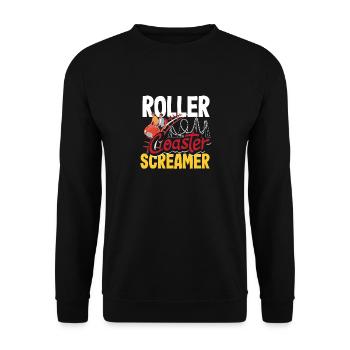Montagnes russes Screaming Adventure - Sweat-shirt Unisexe - noir - Devant - Alina (178cm) & Michal (187cm)