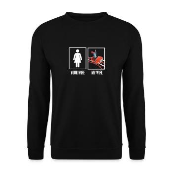 Roller coaster fun Votre femme Ma femme - Sweat-shirt Unisexe - noir - Devant - Alina (178cm) & Michal (187cm)