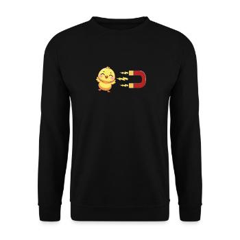 Cute chick with magnet: chick attraction - Unisex Sweatshirt - black - Front - Alina (178cm) & Michal (187cm)