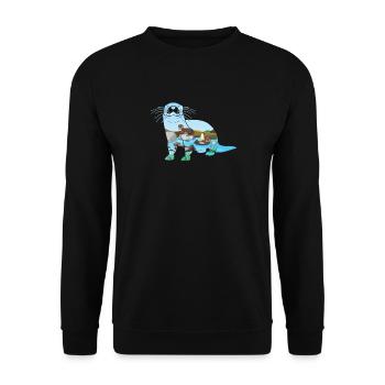 Rivière Otter - Sweat-shirt Unisexe - noir - Devant - Alina (178cm) & Michal (187cm)