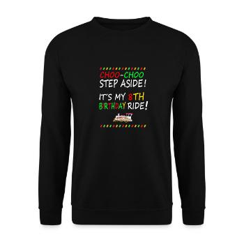Anniversaire des enfants Train Train Conducteur Locomotive - Sweat-shirt Unisexe - noir - Devant - Alina (178cm) & Michal (187cm)