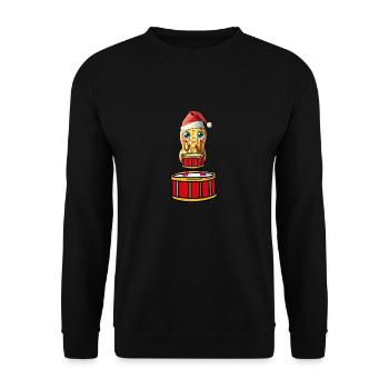 Peanut Xmas Drummer Drum Child Kids Santa Claus - Unisex Sweatshirt - black - Front - Alina (178cm) & Michal (187cm)