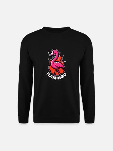 Flamingo Pun Bird Cute - Unisex Sweatshirt - black