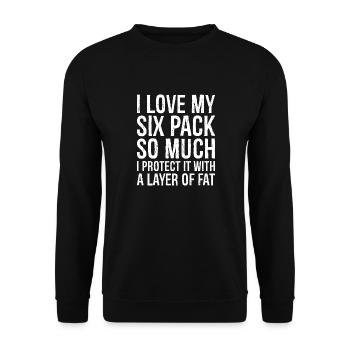 Ich liebe mein Sixpack so sehr - Unisex Pullover - Schwarz - Vorne - Alina (178cm) & Michal (187cm)