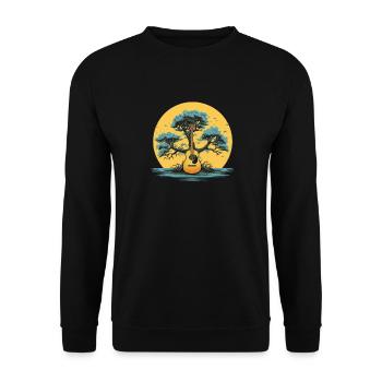 Yggdrasil Nature Musicien Arbre De Vie - Sweat-shirt Unisexe - noir - Devant - Alina (178cm) & Michal (187cm)