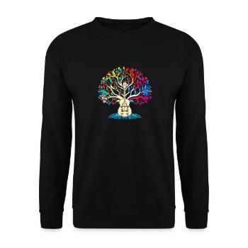 Yggdrasil Nature Musicien Arbre De Vie - Sweat-shirt Unisexe - noir - Devant - Alina (178cm) & Michal (187cm)