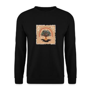 Yggdrasil Nature Musician Tree Of Life - Unisex Sweatshirt - black - Front - Alina (178cm) & Michal (187cm)