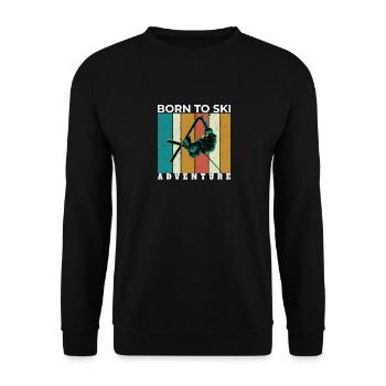 Design de ski rétro Design de ski rétro - Sweat-shirt Unisexe - noir - Devant - Alina (178cm) & Michal (187cm)