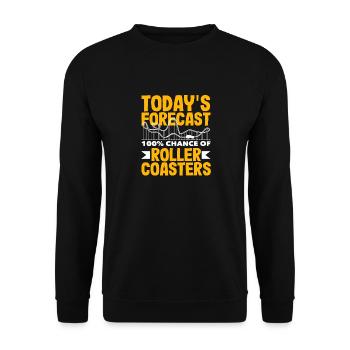 Heutige Prognose 100% Achterbahnen - Unisex Pullover - Schwarz - Vorne - Alina (178cm) & Michal (187cm)