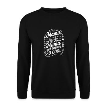Zwillingsmama Zwillings Mutter Mama von Zwillingen - Unisex Pullover - Schwarz - Vorne - Alina (178cm) & Michal (187cm)