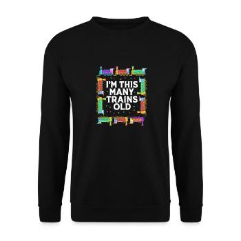 Children's Birthday Train Train Driver Locomotive - Unisex Sweatshirt - black - Front - Alina (178cm) & Michal (187cm)