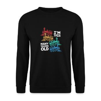 Anniversaire des enfants Train Train Conducteur Locomotive - Sweat-shirt Unisexe - noir - Devant - Alina (178cm) & Michal (187cm)