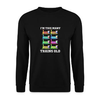 Children's Birthday Train Train Driver Locomotive - Unisex Sweatshirt - black - Front - Alina (178cm) & Michal (187cm)