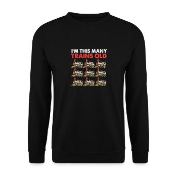 Anniversaire des enfants Train Train Conducteur Locomotive - Sweat-shirt Unisexe - noir - Devant - Alina (178cm) & Michal (187cm)