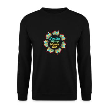 Children's Birthday Train Train Driver Locomotive - Unisex Sweatshirt - black - Front - Alina (178cm) & Michal (187cm)