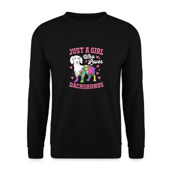 Dachshund - Unisex Sweatshirt - black - Front - Alina (178cm) & Michal (187cm)
