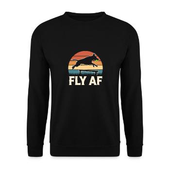 Flyball Hundesport - Unisex Pullover - Schwarz - Vorne - Alina (178cm) & Michal (187cm)