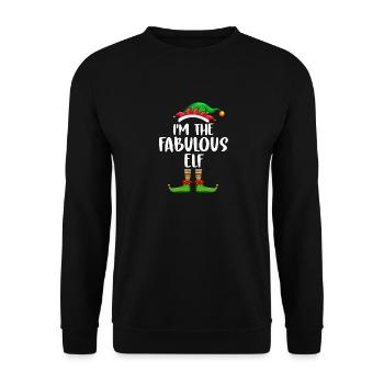 I'm The Fabulous Elf Shirt Matching Family - Unisex Sweatshirt - black - Front - Alina (178cm) & Michal (187cm)