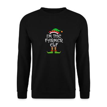 I’m The Farmer Elf Chemise Assortie Noël en famille - Sweat-shirt Unisexe - noir - Devant - Alina (178cm) & Michal (187cm)