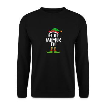 I’m The Farmer Elf Chemise Assortie Noël en famille - Sweat-shirt Unisexe - noir - Devant - Alina (178cm) & Michal (187cm)