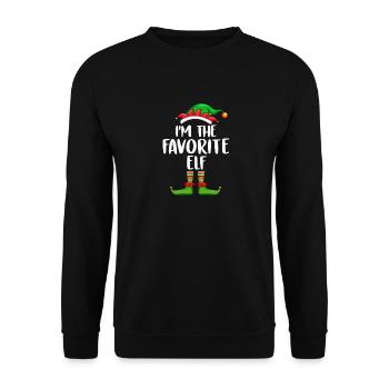 I'm The Favorite Elf Shirt Matching Family - Unisex Sweatshirt - black - Front - Alina (178cm) & Michal (187cm)