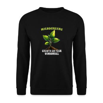 MICROGREENS GROWTH ON YOUR WINDOWSILL - Unisex Pullover - Schwarz - Vorne - Alina (178cm) & Michal (187cm)