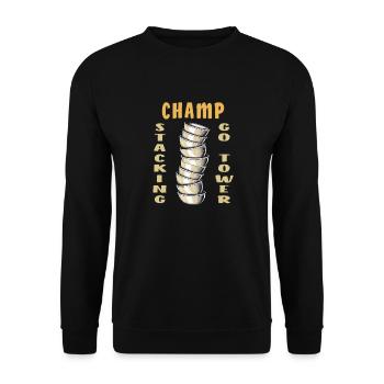 EMPILAGE DE GOBELETS CHAMP GO TOWER - Sweat-shirt Unisexe - noir - Devant - Alina (178cm) & Michal (187cm)