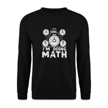 Pssst, ich mache Mathe Gewichtheben Workout lustig - Unisex Pullover - Schwarz - Vorne - Alina (178cm) & Michal (187cm)