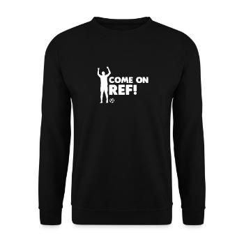 Football Fan Cheers Referee Motivation - Unisex Sweatshirt - black - Front - Alina (178cm) & Michal (187cm)