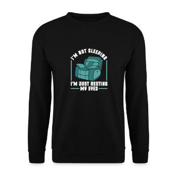 I'm Not Sleeping I'm Just Resting My Eyes - Unisex Sweatshirt - black - Front - Alina (178cm) & Michal (187cm)