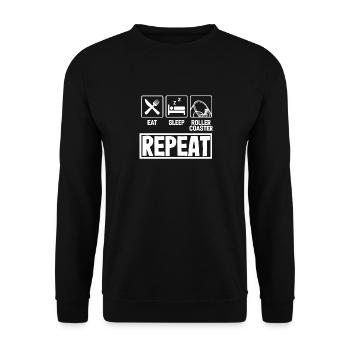 montagnes russes nourriture sommeil répéter design - Sweat-shirt Unisexe - noir - Devant - Alina (178cm) & Michal (187cm)