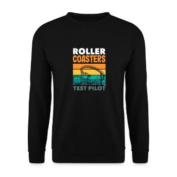 Montagnes russes Pilote d’essai Aventure - Sweat-shirt Unisexe - noir - Devant - Alina (178cm) & Michal (187cm)