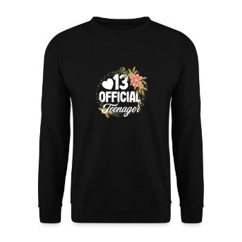 13th Birthday Official Teen - Unisex Sweatshirt - black - Front - Alina (178cm) & Michal (187cm)