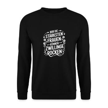 Twin Mom Zwillingsmutter Mama von Zwillingen - Unisex Pullover - Schwarz - Vorne - Alina (178cm) & Michal (187cm)