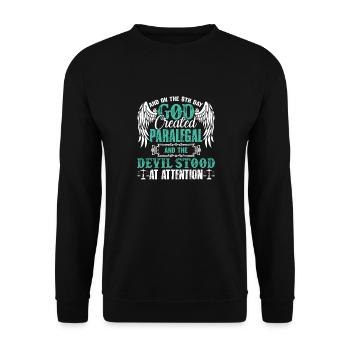 Paralegal God Created Paralegal - Unisex Sweatshirt - black - Front - Alina (178cm) & Michal (187cm)