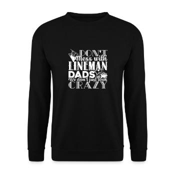 Lineman Don't Mess With Lineman Dads - Unisex Sweatshirt - black - Front - Alina (178cm) & Michal (187cm)