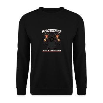 Pyrotechnik ist kein Verbrechen Ultra Stadion Pyro - Unisex Pullover - Schwarz - Vorne - Alina (178cm) & Michal (187cm)