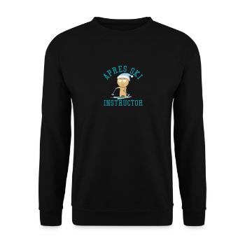 Lustiges Skifahren Design Funny Skiing Design - Unisex Pullover - Schwarz - Vorne - Alina (178cm) & Michal (187cm)