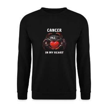 CANCER CANCER dans mon cœur - Sweat-shirt Unisexe - noir - Devant - Alina (178cm) & Michal (187cm)