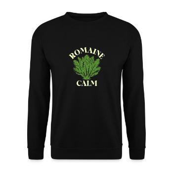 Romaine Calm Salat Humor Design - Unisex Pullover - Schwarz - Vorne - Alina (178cm) & Michal (187cm)