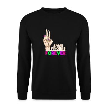 Same Fingers Forever Statement for Friendship - Unisex Sweatshirt - black - Front - Alina (178cm) & Michal (187cm)