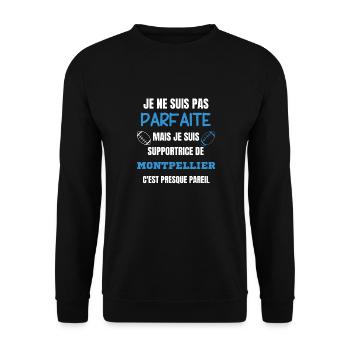 Supportrice Parfaite Montpellier Rugby - Sweat-shirt Unisexe - noir - Devant - Alina (178cm) & Michal (187cm)