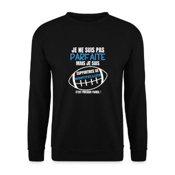 Supportrice Parfaite Montpellier Rugby - Sweat-shirt Unisexe - noir - Devant - Alina (178cm) & Michal (187cm)