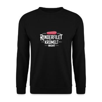 Beef tenderloin does not crumble Saying Grilling Carnivore - Unisex Sweatshirt - black - Front - Alina (178cm) & Michal (187cm)