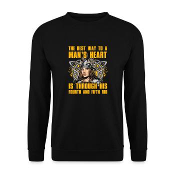 Le meilleur chemin vers le cœur d’un homme est à travers son - Sweat-shirt Unisexe - noir - Devant - Alina (178cm) & Michal (187cm)